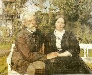 Julius Paulsen laurits tuxen og hustru frederikke i haven ved villa dagminne i skagen Spain oil painting artist